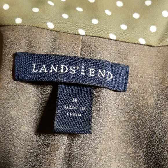 Tan Polka Dot Short Sleeve Button Front Dress 16 - Picture 5 of 6